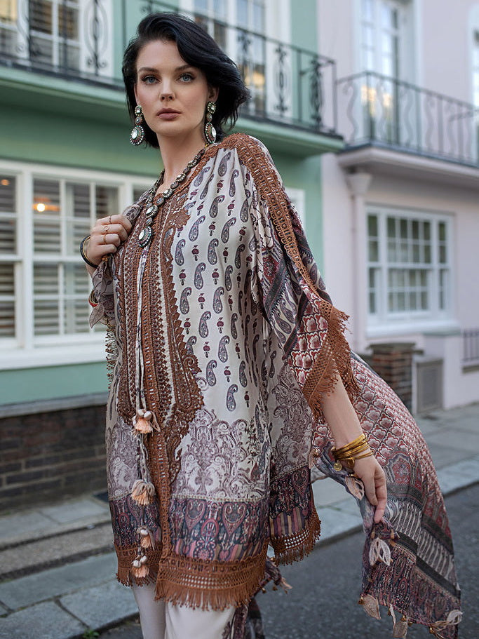 Sobia Nazir Embroidered Silk Unstitched 3 Piece Suit D-09