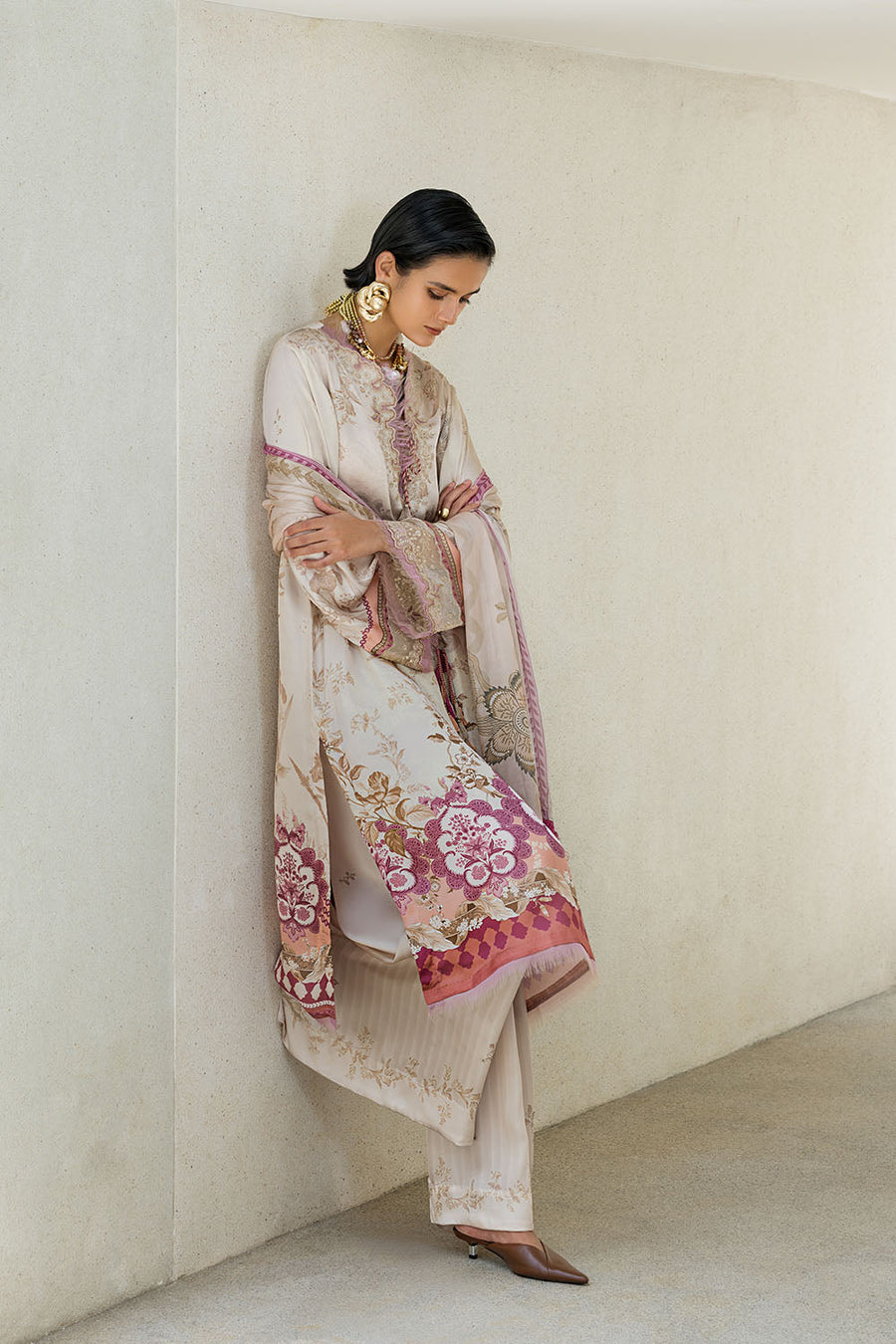 Sobia Nazir Festive Embroidered Pure Silk Unstitched 3Pc Suit S26-01