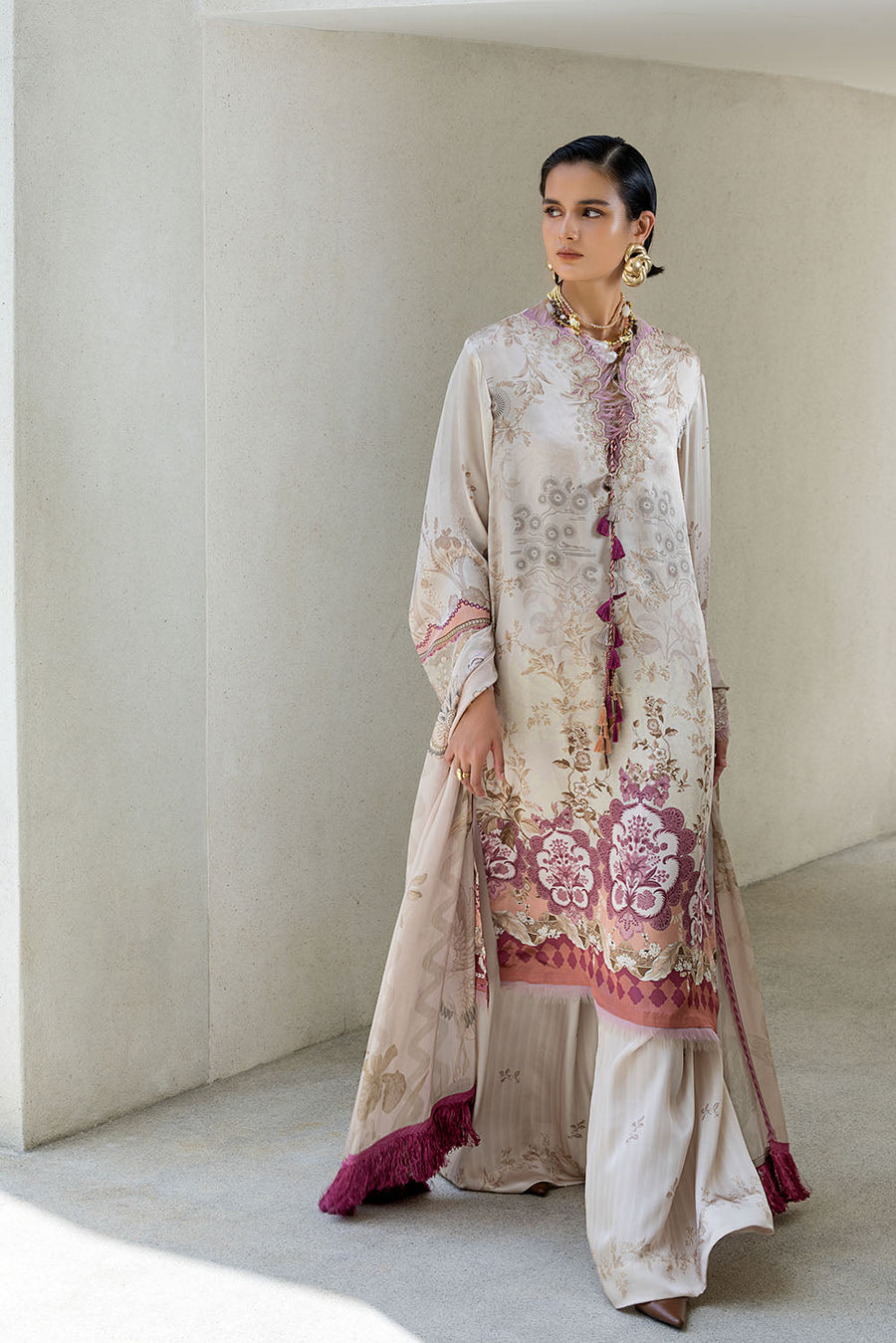 Sobia Nazir Festive Embroidered Pure Silk Unstitched 3Pc Suit S26-01