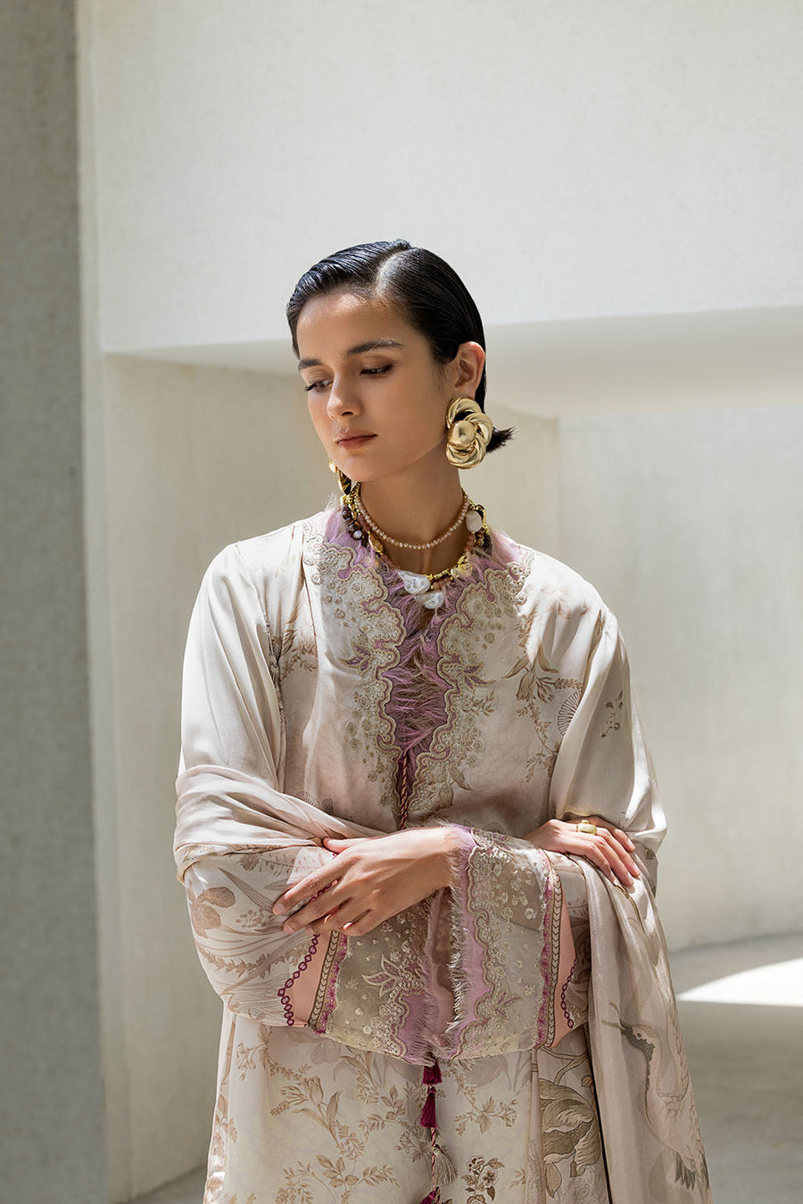 Sobia Nazir Festive Embroidered Pure Silk Unstitched 3Pc Suit S26-01