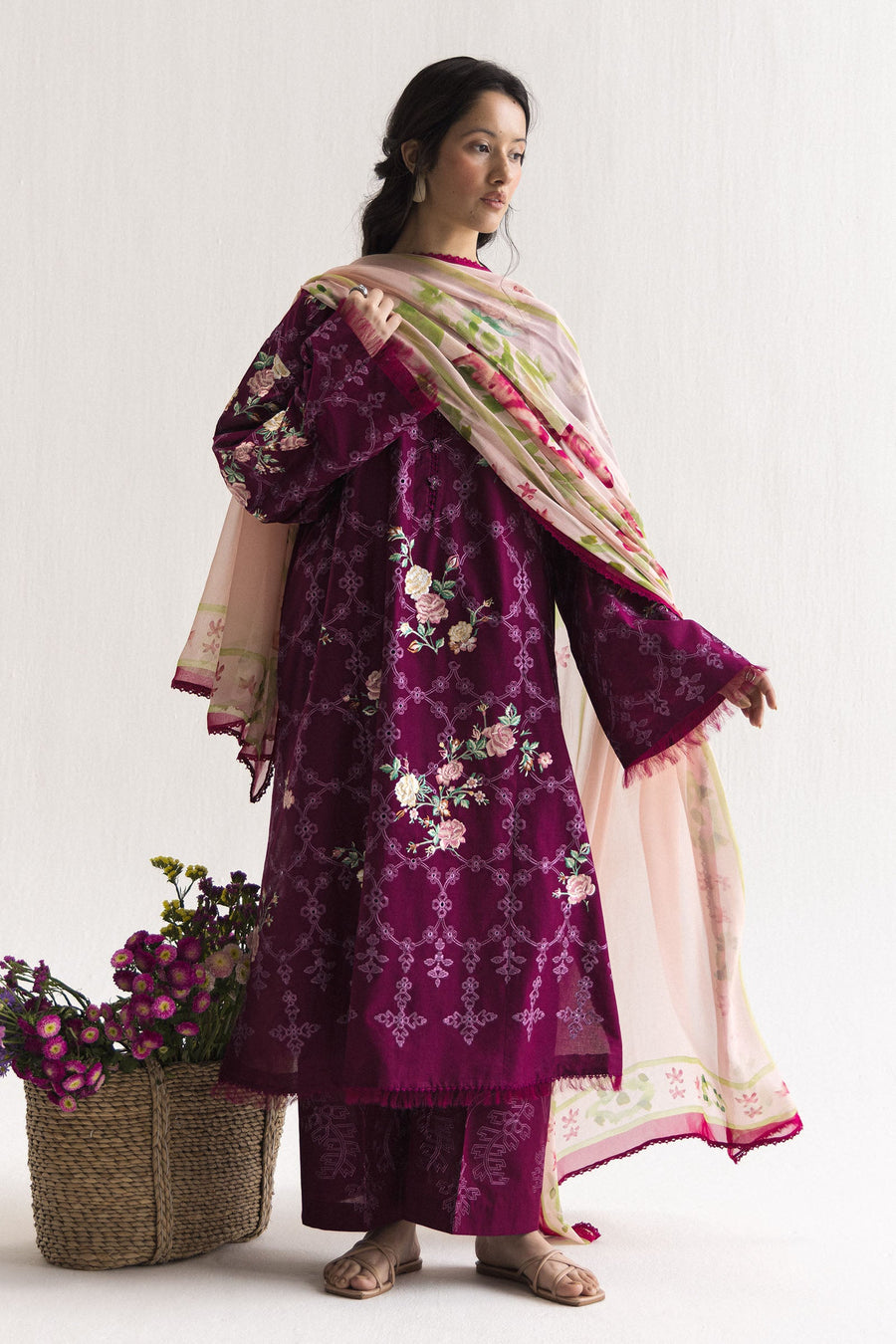 Coco by Zara Shahjahan Embroidered Lawn Unstitched 3Pc Suit D-01A Airi