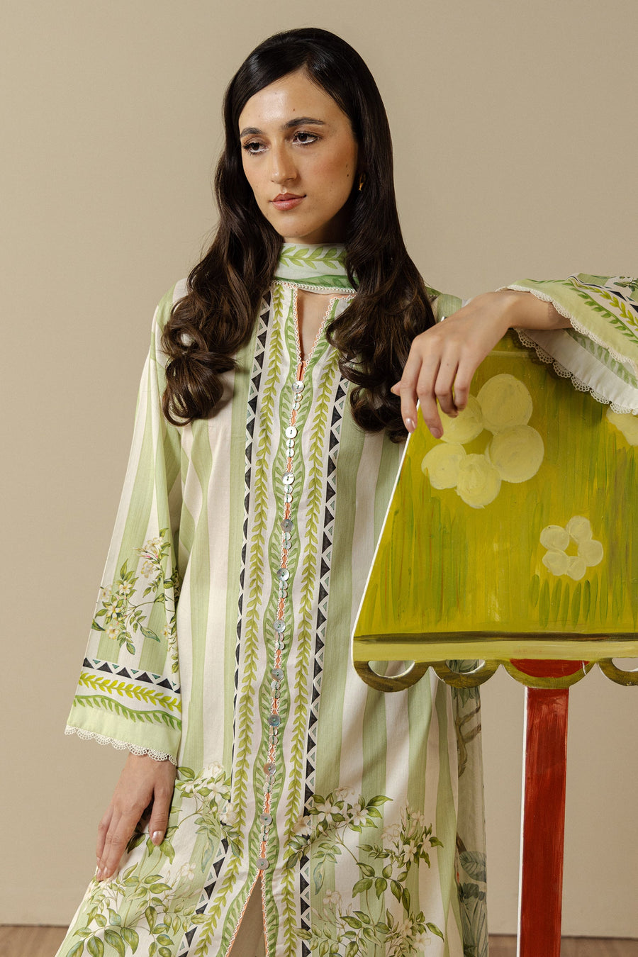 Coco by Zara Shahjahan Prints Unstitched Lawn 3Pc Suit D-01A NERINE