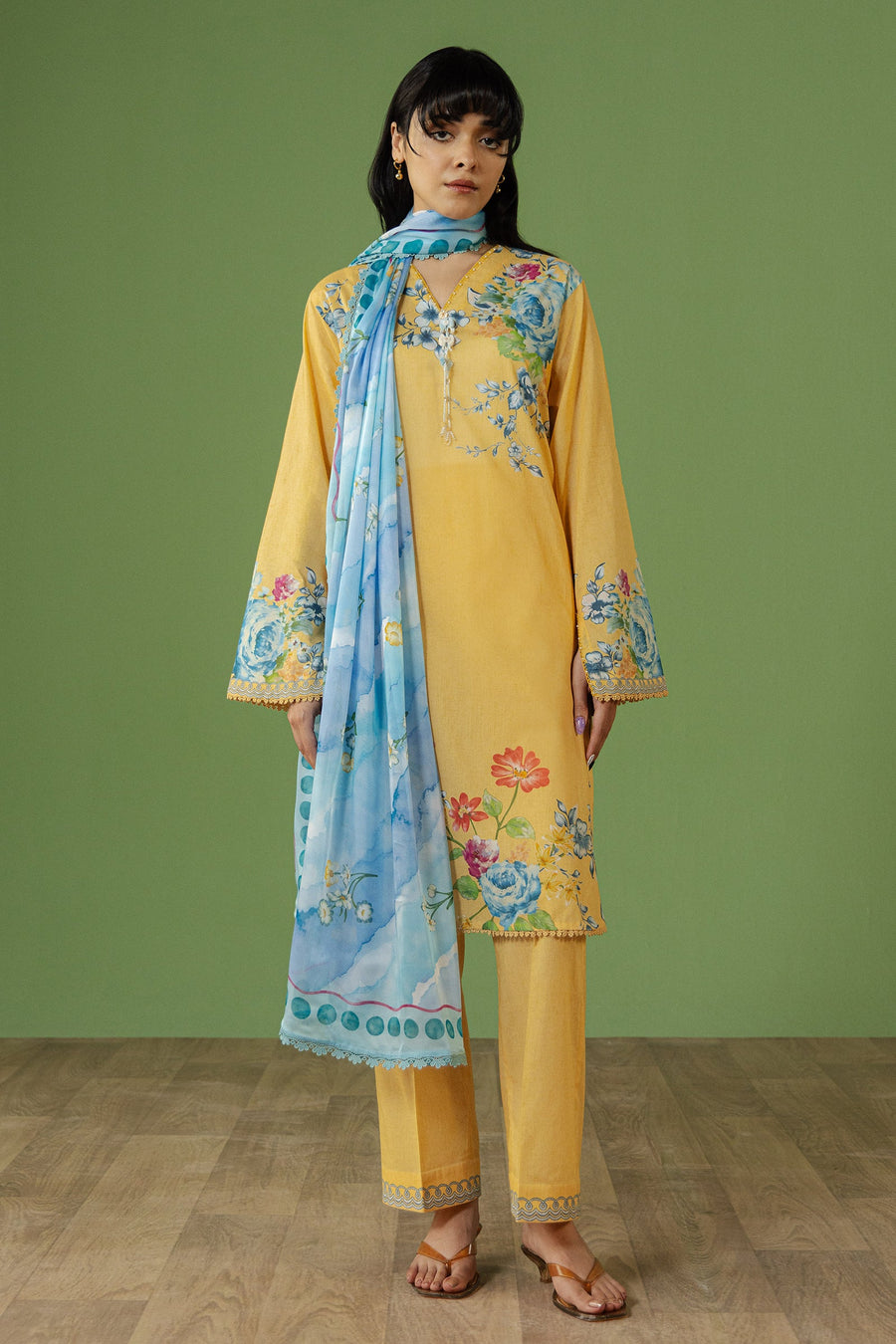 Coco by Zara Shahjahan Prints Unstitched Lawn 3Pc Suit D-04B CELENE
