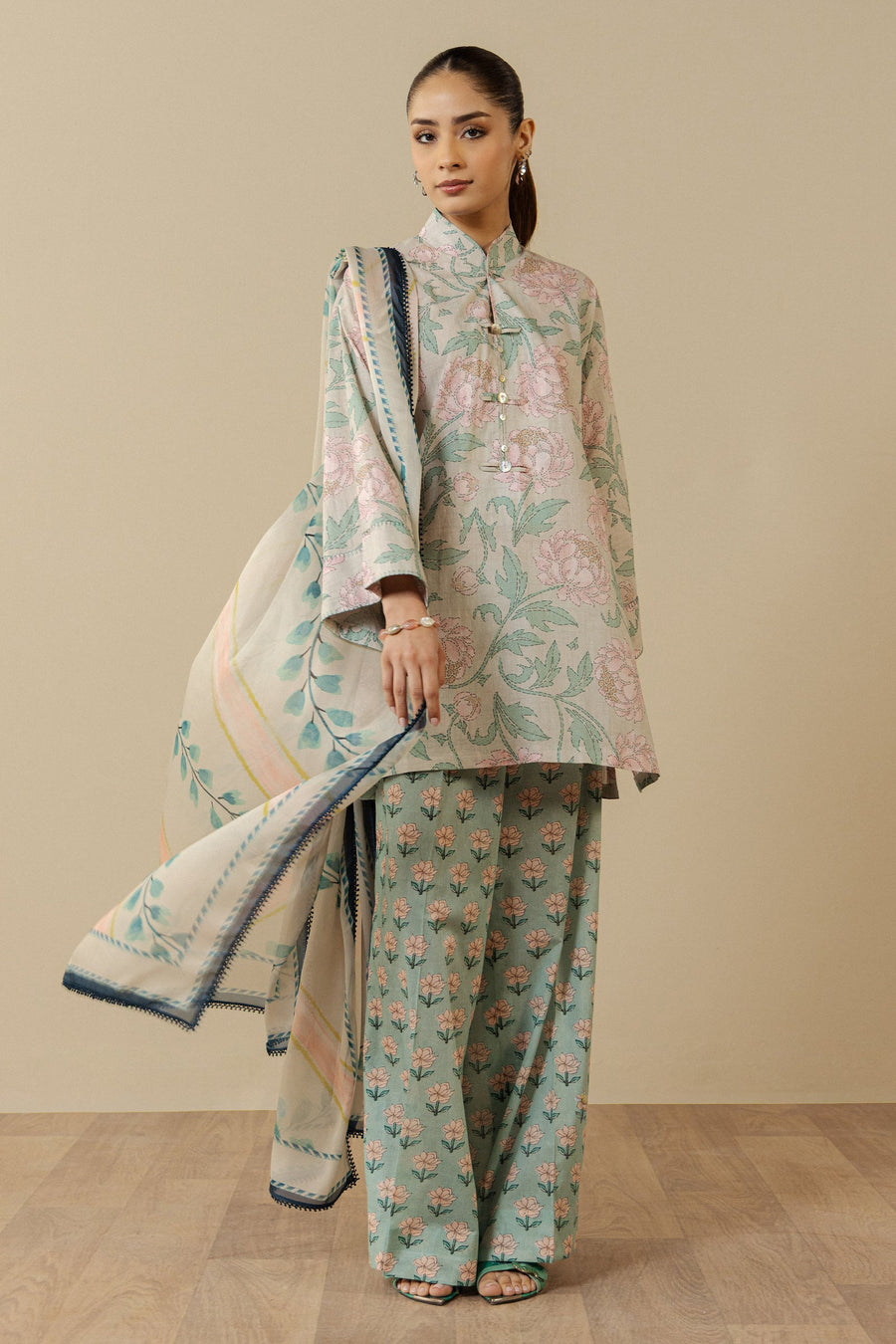 Coco by Zara Shahjahan Prints Unstitched Lawn 3Pc Suit D-05A MIREYA