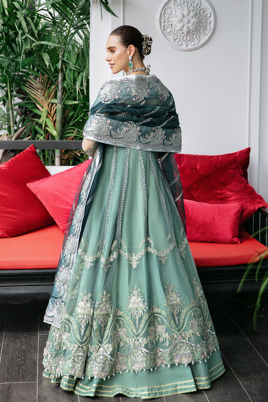Surmaya by Avyana Embroidered Net Unstitched 3Pc Suit - Izel