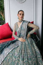 Surmaya by Avyana Embroidered Net Unstitched 3Pc Suit - Izel