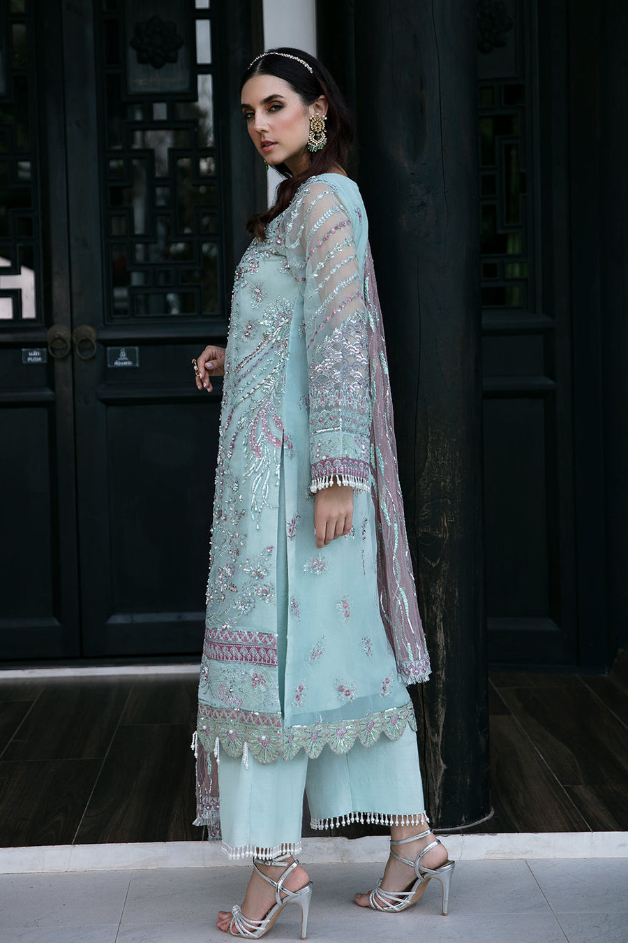 Surmaya by Avyana Embroidered Organza Unstitched 3Pc Suit - Selene