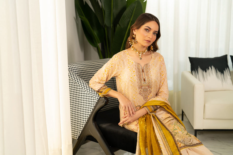 Regalia Salina Vol-08 Unstitched Digital Printed Lawn 3Pc Suit S8-03