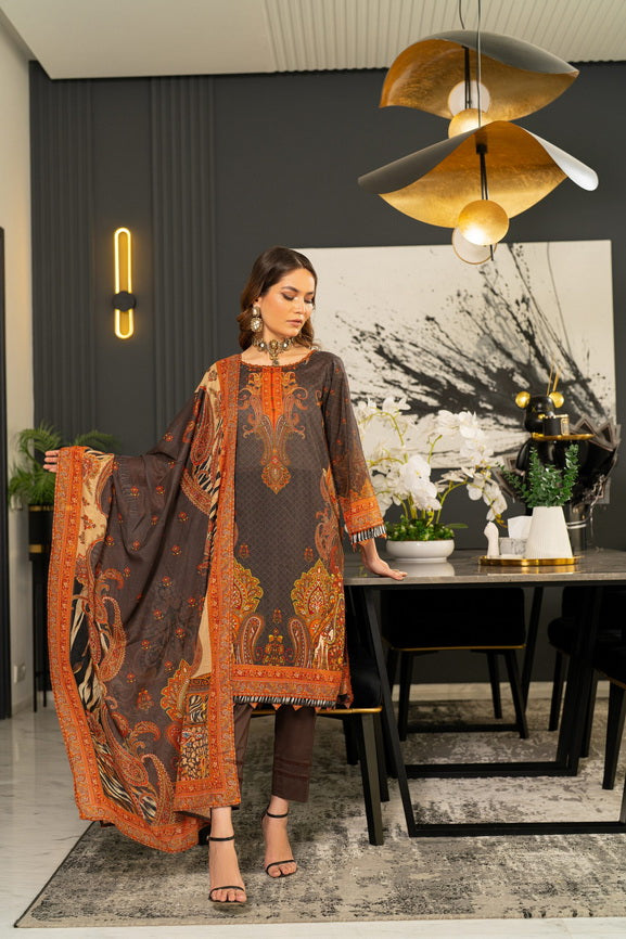 Regalia Salina Vol-08 Unstitched Digital Printed Lawn 3Pc Suit S8-05