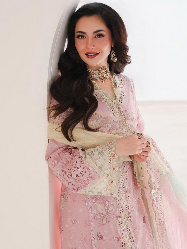 Qalamkar Sahil Embroidered Luxury Lawn Unstitched 3Pc Suit SA-09 HANIYA