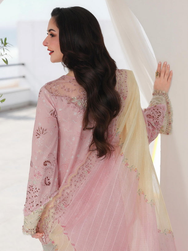 Qalamkar Sahil Embroidered Luxury Lawn Unstitched 3Pc Suit SA-09 HANIYA