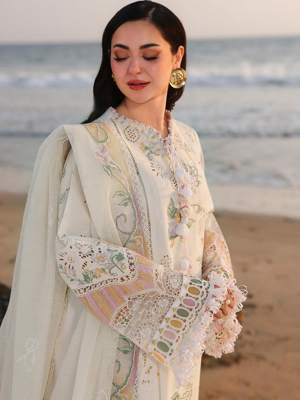 Qalamkar Sahil Embroidered Luxury Lawn Unstitched 3Pc Suit SA-10 ILARA