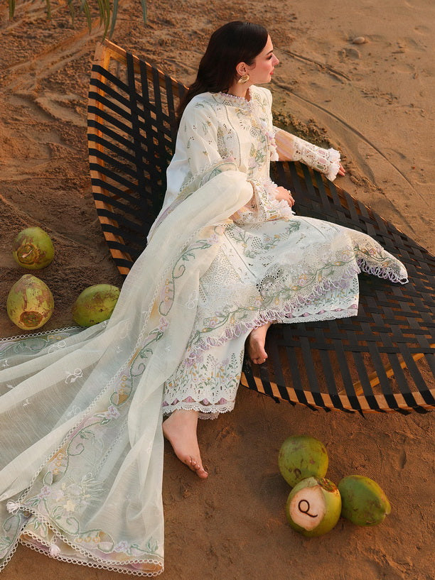 Qalamkar Sahil Embroidered Luxury Lawn Unstitched 3Pc Suit SA-10 ILARA