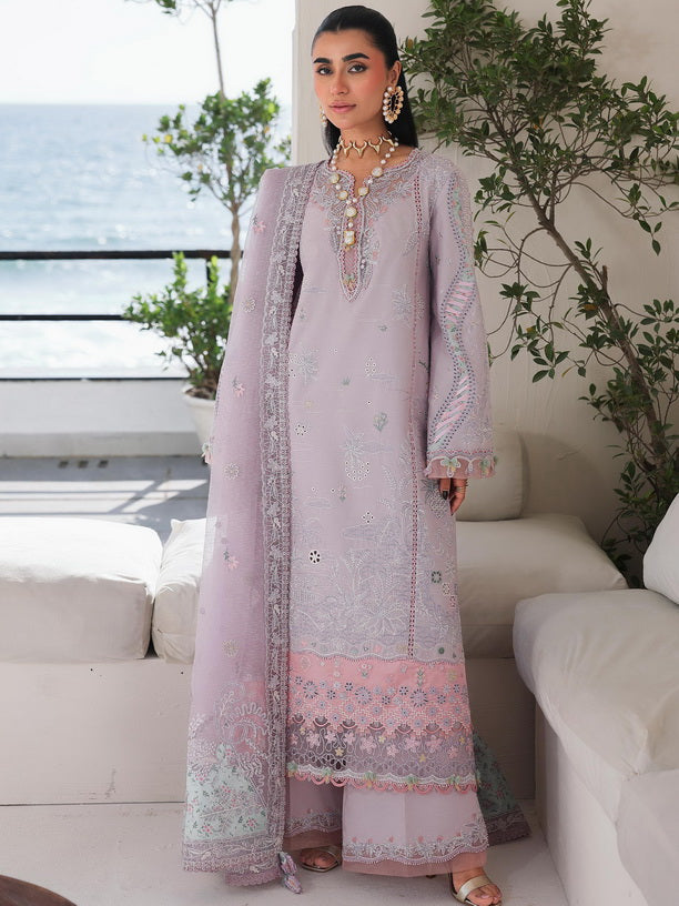 Qalamkar Sahil Embroidered Luxury Lawn Unstitched 3Pc Suit SA-11 REHMA