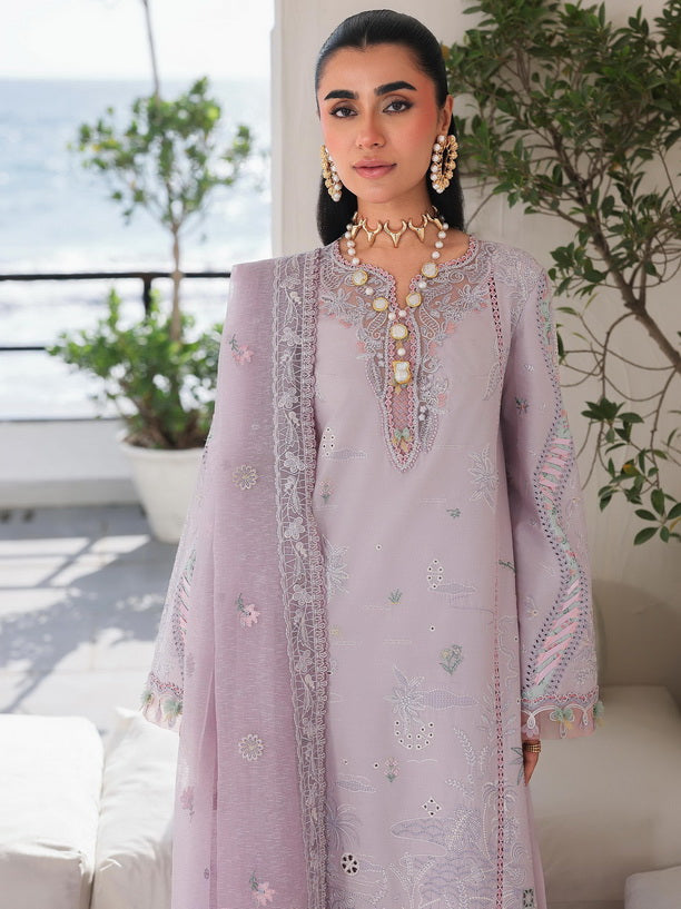 Qalamkar Sahil Embroidered Luxury Lawn Unstitched 3Pc Suit SA-11 REHMA