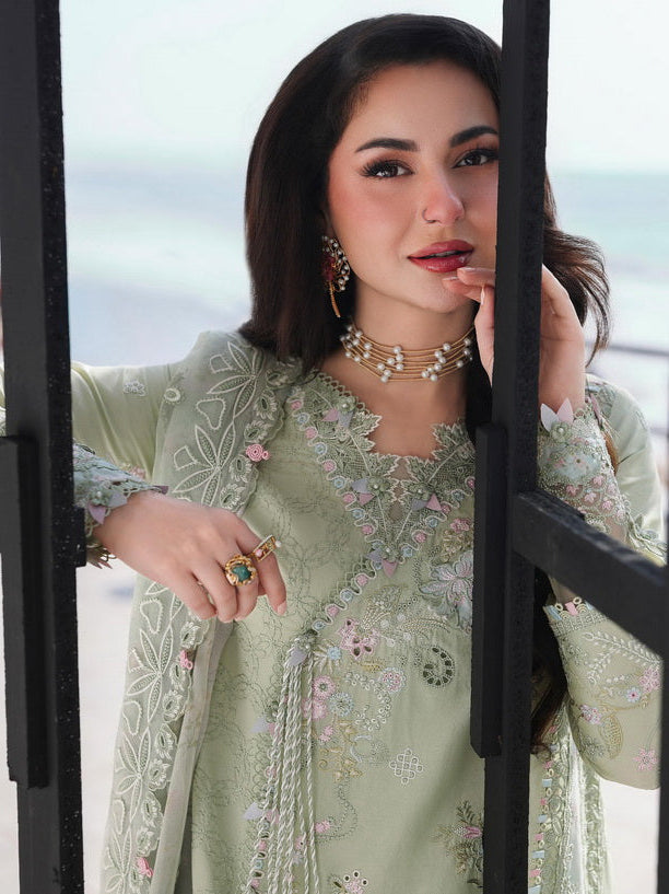 Qalamkar Sahil Embroidered Luxury Lawn Unstitched 3Pc Suit SA-12 JIYA