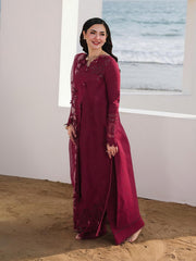Qalamkar Sahil Embroidered Luxury Lawn Unstitched 3Pc Suit SA-14 NELAM