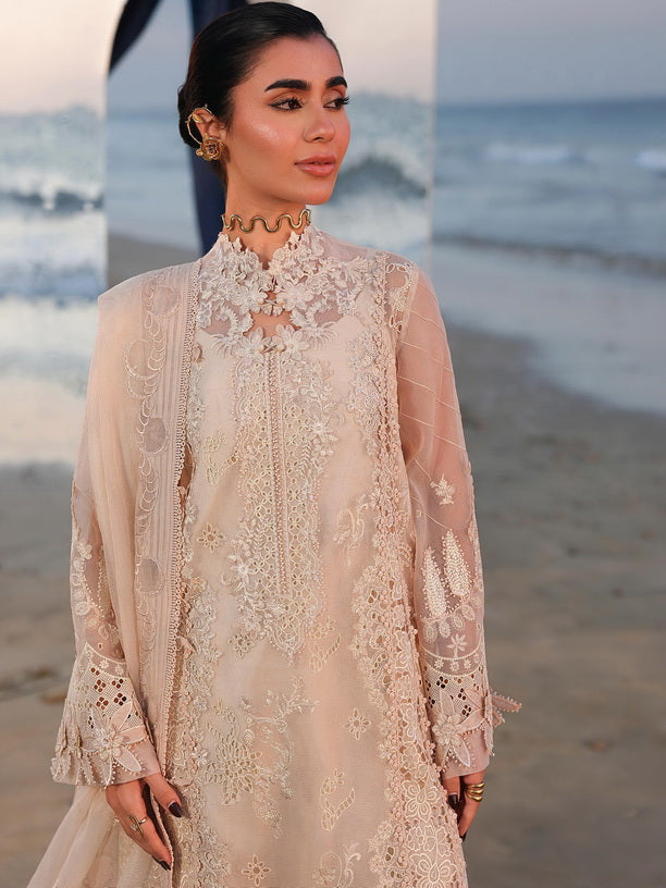 Qalamkar Sahil Embroidered Luxury Lawn Unstitched 3Pc Suit SA-15 NEHAN
