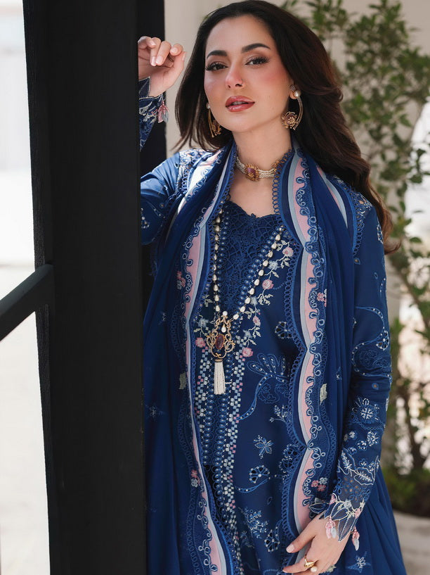 Qalamkar Sahil Embroidered Luxury Lawn Unstitched 3Pc Suit SA-16 ESMA