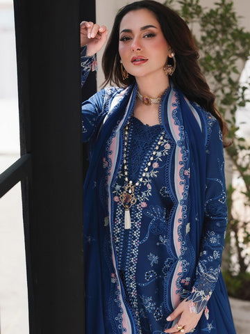 Qalamkar Sahil Embroidered Luxury Lawn Unstitched 3Pc Suit SA-16 ESMA