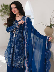 Qalamkar Sahil Embroidered Luxury Lawn Unstitched 3Pc Suit SA-16 ESMA