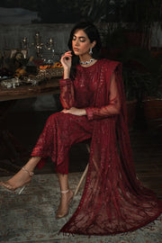 Zarif La Rosella Unstitched Embroidered Net 3Pc Suit ZLR 01 MARLENE