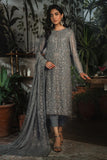 Zarif La Rosella Unstitched Embroidered Chiffon 3Pc Suit ZLR 07 NOIR