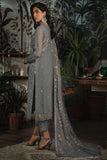 Zarif La Rosella Unstitched Embroidered Chiffon 3Pc Suit ZLR 07 NOIR