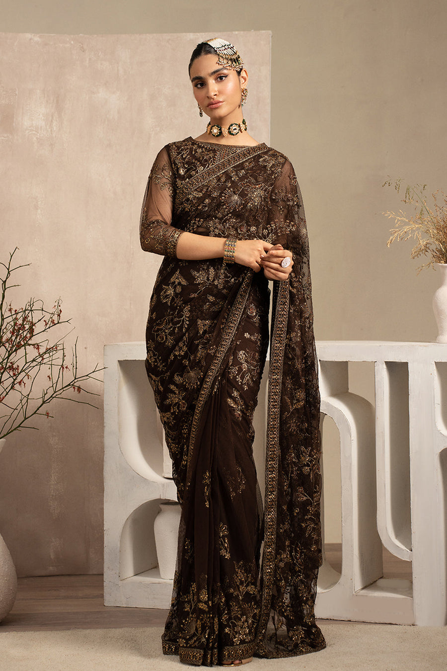Naqsh by Zarif Unstitched Festive Formal 3 Piece Suit ZRN-01 SIYAH