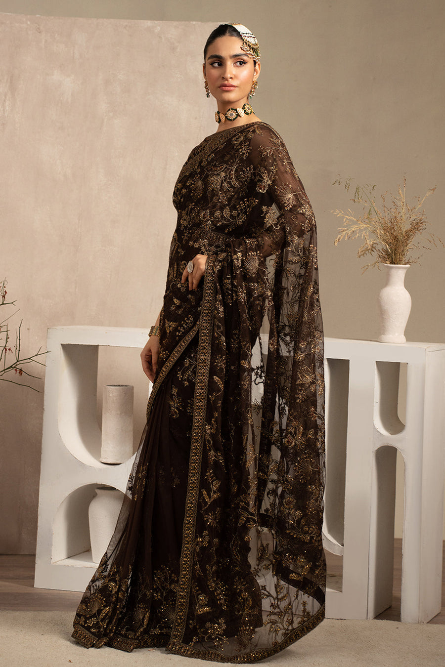Naqsh by Zarif Unstitched Festive Formal 3 Piece Suit ZRN-01 SIYAH
