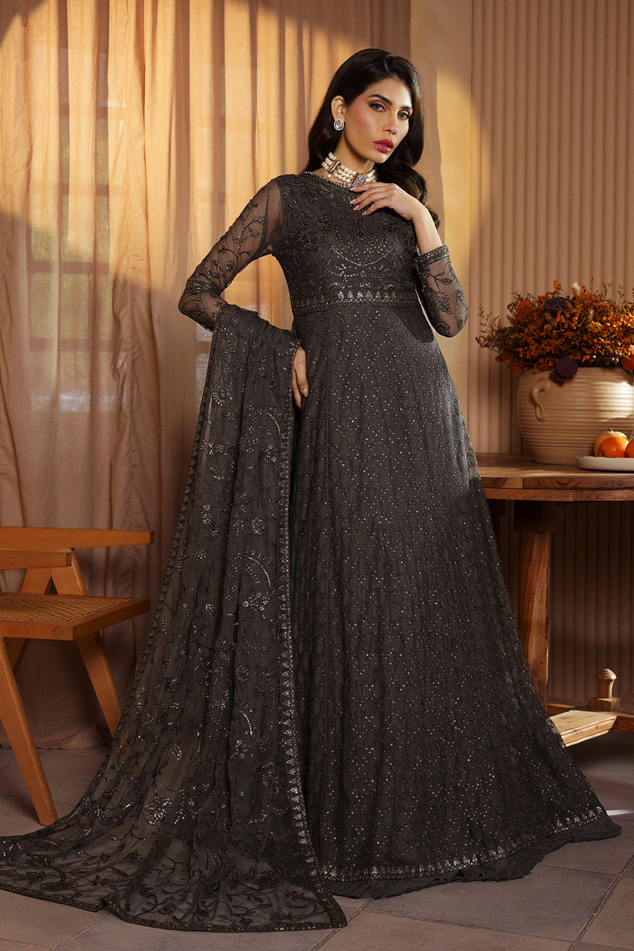 Nauroz by Zarif Embroidered Net Unstitched 3Pc Suit ZFN-06 DAREEN