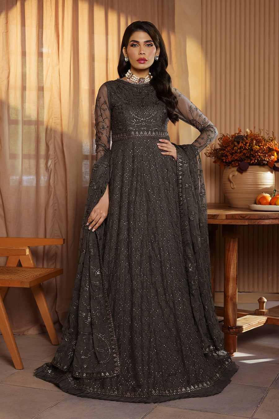 Nauroz by Zarif Embroidered Net Unstitched 3Pc Suit ZFN-06 DAREEN