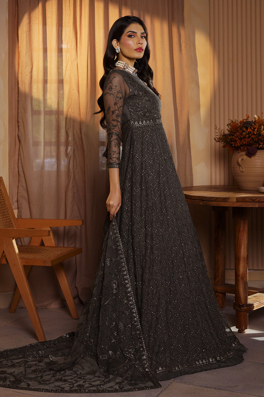 Nauroz by Zarif Embroidered Net Unstitched 3Pc Suit ZFN-06 DAREEN
