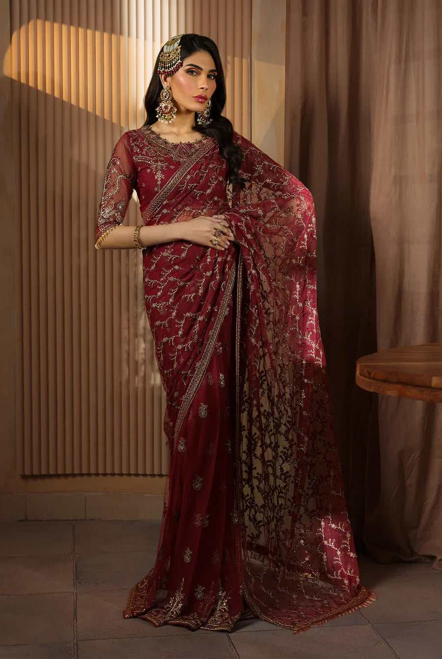 Nauroz by Zarif Embroidered Net Unstitched 3Pc Suit ZFN-01 INAYA