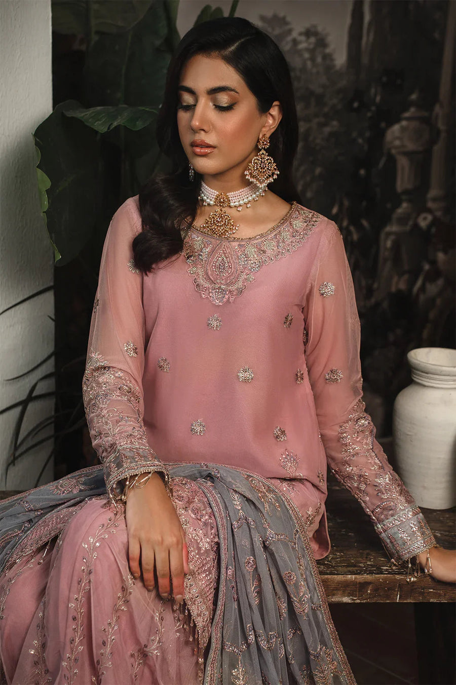 Zarif La Rosella Unstitched Embroidered Net 3Pc Suit ZLR 03 BLOOM