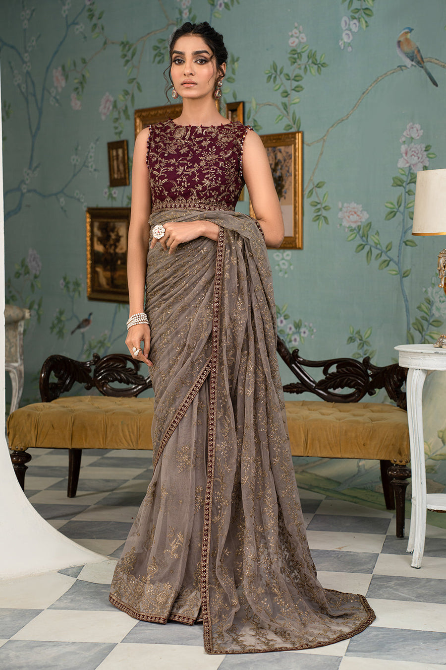 Zarif Afsanah Luxury Embroidered Net Unstitched 3Pc Suit ZAF 01 ZOHRA