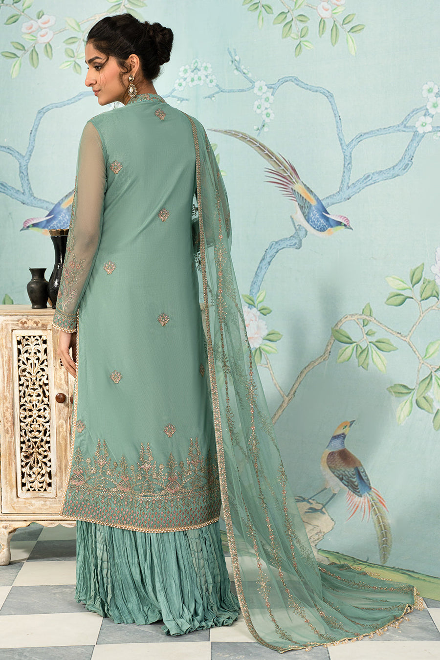 Zarif Afsanah Luxury Embroidered Net Unstitched 3Pc Suit ZAF 11 ABSHAAR
