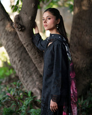 Neeshay Printkari Embroidered Lawn Unstitched 3Pc Suit - SABLE