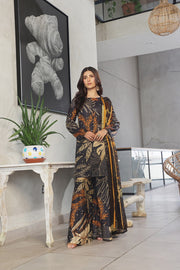 Feathers Whisper Winds Unstitched Printed Lawn 3Pc Suit SABLE-FT494
