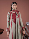 Faiza Faisal Winter Unstitched Embroidered Karandi 3Pc Suit - Saffa