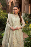 Aylin Wedding Formal Embroidered Organza Unstitched 3Pc Suit - SAGE