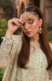 Aylin Wedding Formal Embroidered Organza Unstitched 3Pc Suit - SAGE