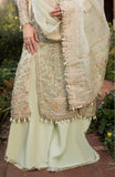 Aylin Wedding Formal Embroidered Organza Unstitched 3Pc Suit - SAGE