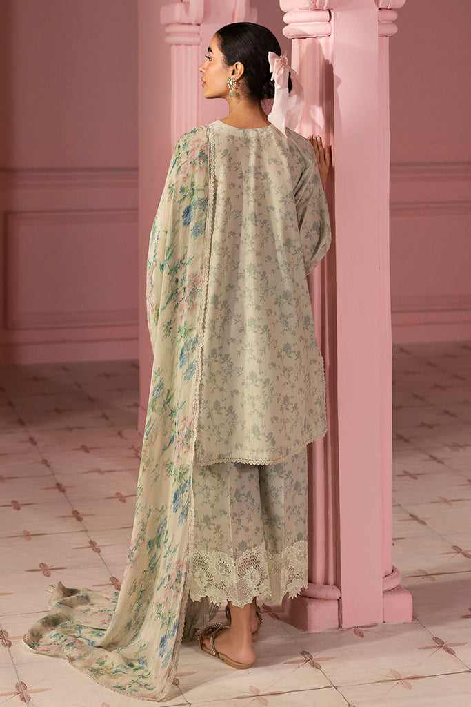 Cross Stitch Premium Embroidered Lawn Unstitched 3Pc Suit - SAGE GLEAM