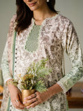 Faiza Faisal FNF Prints Unstitched Embroidered Lawn 3Pc Suit - SAGE WHISPER