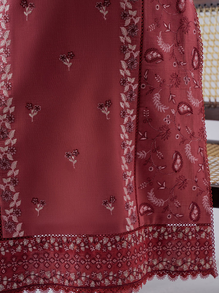 Faiza Faisal Winter Unstitched Embroidered Khaddar 3Pc Suit - Samar