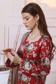 Feathers Digital Printed Khaddar Unstitched 3Pc Suit SAND ROSE-FT288