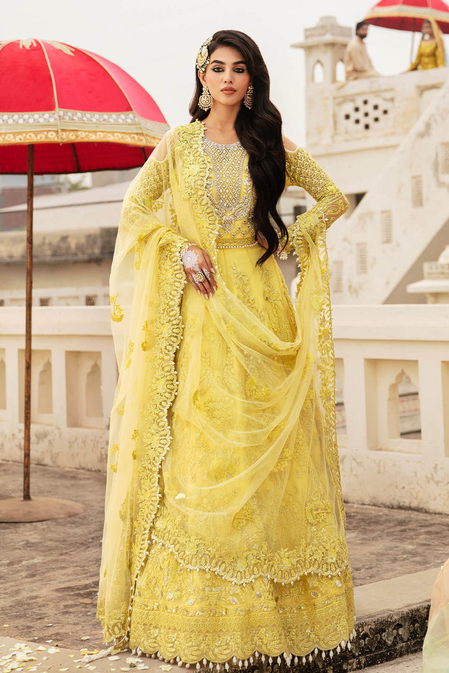 Serene Premium Embroidered Kayseria Brides Unstitched Suit SB-18 Zard