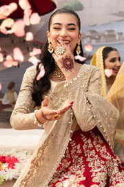 Serene Premium Embroidered Kayseria Brides Unstitched Suit SB-19 Amber