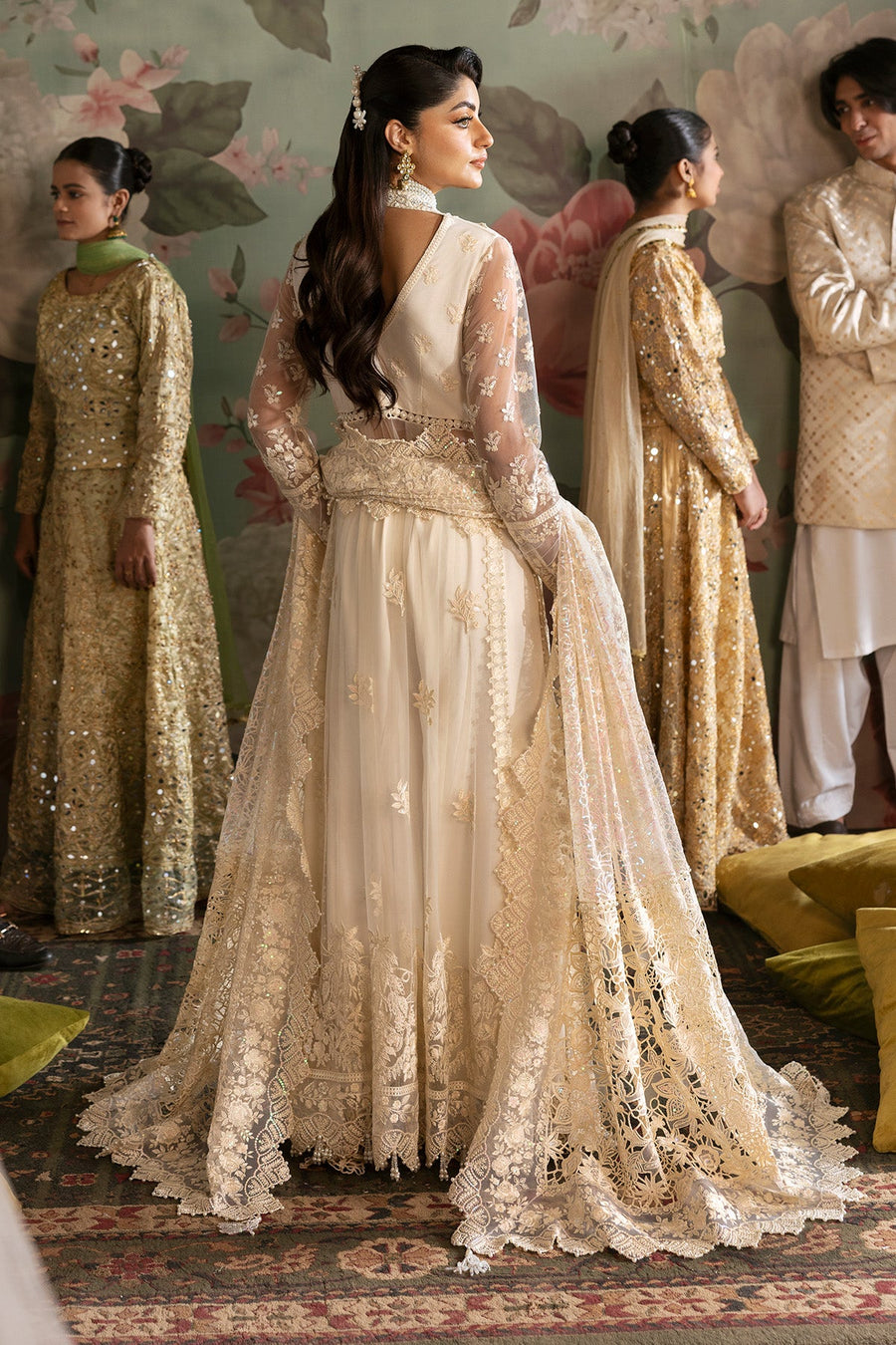 Imrozia Jashn Hand Embellished Net Unstitched Bridal Dress SB-35 Parnoor